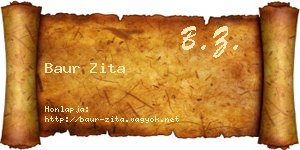 Baur Zita névjegykártya